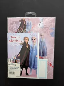 Disney Frozen 2 Wrapping Paper with Matching birthday card and Stickers - Picture 1 of 3