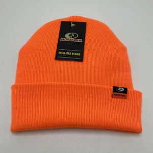 NEW! Men’s/Adult Mossy Oak Insulated Beanie Hat Blaze Orange OSFM W/Tags - Picture 1 of 5