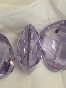 3 NICE Lavender CZ 's From Closeout BIG 18 MM Stones HUGE ANTIQUE Cut BLING !!! - Picture 1 of 4