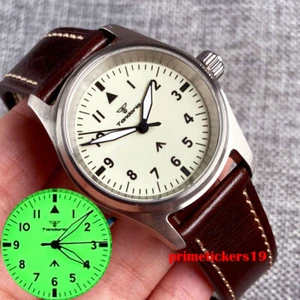 Reloj automático para hombre Tandorio 36 mm piloto NH35 200 m esfera cremosa zafiro con luz completa - Imagen 1 de 16