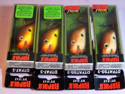 Lote de 2+2 señuelos de buceo Rapala DTFAT-3 (HM) y DTFATSS-3 (BRB) 3' (14g/6cm) - NOS Foto 1 de 4
