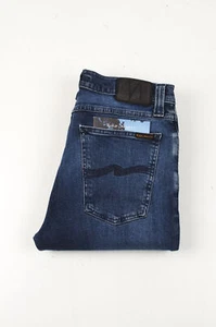 37544 Jeans Nudie High Kai Navy Falls blu jeans uomo taglia 29/32 - Foto 1 di 8