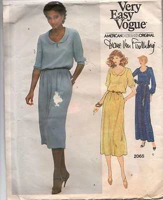  Vogue Sewing Pattern Diane Von Furstenberg Misses' Pullover Dress 2065 Sz 10 UC - Image 1 of 2