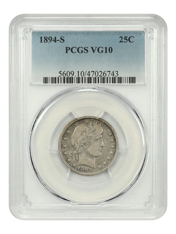 1894-S 25c PCGS VG-10 Cover