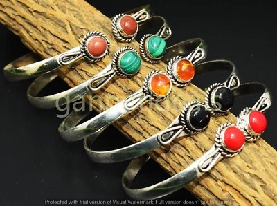 Brazaletes brazaletes con piedras preciosas y mezcla al por mayor enchapados en plata de ley 925 Foto 1 de 4