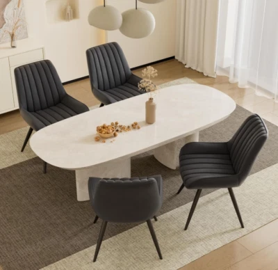 Modernas y cómodas sillas de comedor con cojines gruesos juego de 4 Foto 1 de 4