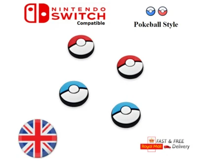 YOONEEK 2 x Nintendo Switch Thumb Grips Caps Joy Cons Pokemon Pokéball Style OLED LITE