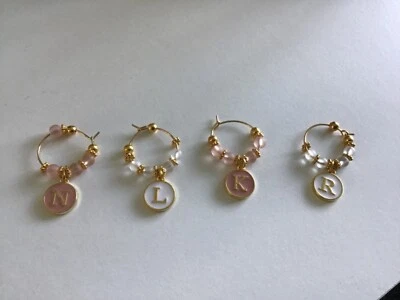 Enamel Letter Wine Glass Charms Table Decoration Favour Gift *Discount Available - Image 1 of 3