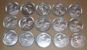 15 Vintage Everlast Metall handgeschmiedet gehämmert Aluminium Untersetzer Set-Stockenten - Bild 1 von 4
