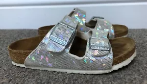 BIRKENSTOCK Junior Sandals Arizona White Glitter Girls Shoes Size 11.5 / EUR 30 - Picture 1 of 10