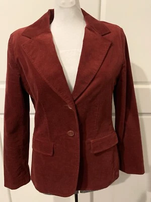 Blazer CAbi Terciopelo Talla 8 Borgoña Pecho Único Bordado Flores Boho Foto 1 de 4