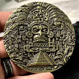 Calendario Maya ENORME medaglia 3"+ con custodia e borsa portaoggetti - 3D ottimi dettagli! - Foto 1 di 10