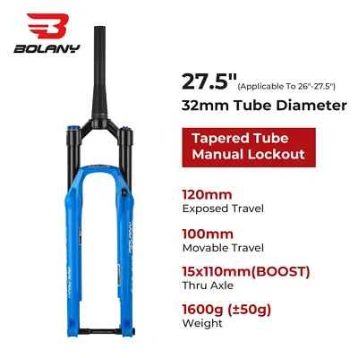 MTB Bicycle Air Oil Suspension Fork 27.5/29Inch Damping Adjustable Bicycle Part - Image 1 of 4