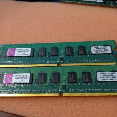 2 PCS KVR667D2E5/1G KINGSTON 1GB PC2-5300 DDR2 ECC UNBUFFERED CL5 240-PIN DIMM - Image 1 of 2