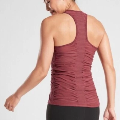 Athleta Tank Top XS Bakasana Maple Red Racer Back Mesh Back - Image 1 of 4