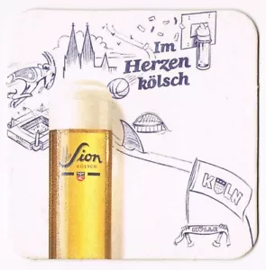SION KOLSCH - GERMAN PROMO BEER COASTER - SET of 2 COASTERS - Picture 1 of 2