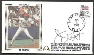 Jim Kaat Autographed 25 MLB Seasons Gateway Stamp Cachet - St. Louis Cardinals - Foto 1 di 3