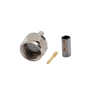 5pcs F-Type Male Crimp Plug straight RF connector for RG179 RG316 RG174 cable - Bild 1 von 4