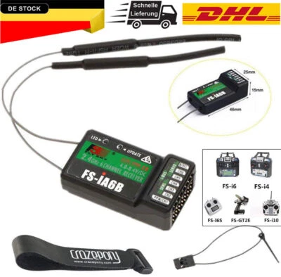 FS-iA6B Empfänger 2.4G 6CH mit Doppelantennen-kompatibler Flysky i6 FSI6X i10 . - Bild 1 von 4