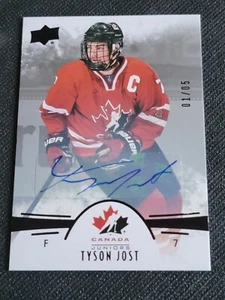 2016 UPPER DECK TEAM CANADA JUNIORS TYSON JOST ROOKIE RC AUTO #87 #ed 1/5 - Picture 1 of 1