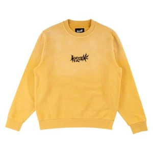 Welcome Skateboards Vamp Enzyme Embroidered Mineral Yellow Crew Jumper - Picture 1 of 12