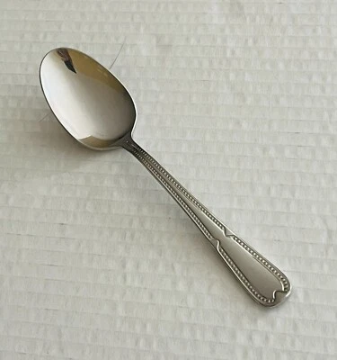 Cucharadita Fontenay de acero inoxidable Heritage Mint Ltd 18/10 borde con cuentas brillantes Foto 1 de 4