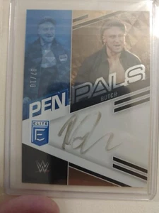 2023 WWE Donruss Elite BUTCH Pen Pals Blue /10 On Card Auto #PL-BTH Pete Dunne - Picture 1 of 3