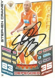 STEPHEN CRAINEY SIGNED BLACKPOOL 2012/2013 MATCH ATTAX TRADING CARD+COA - Picture 1 of 1