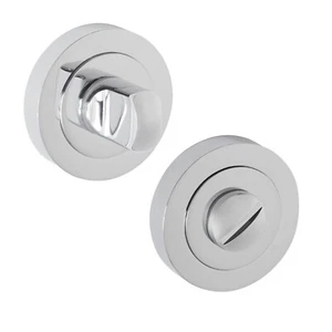 Bathroom Lock Thumb Turn & Release - Polished Aluminium - Picture 1 of 1