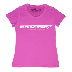 Ladies STARK INDUSTRIES IRONMAN MOVIE Logo T SHIRT Avengers Infinity War Womens - Picture 1 of 1