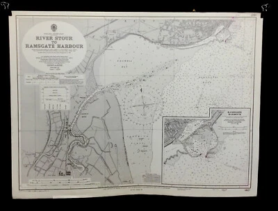 VINTAGE ADMIRALTY  CHART. No.1827. RIVER STOUR to RAMSGATE HARBOUR. 1959 Edition - Image 1 of 4