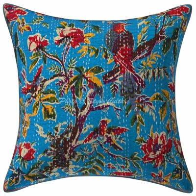 Boho Bohemian Artistic Cushion Cover Kantha Ethnic Throw Decor Pillow Cover Case - Image 1 of 4