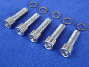 2" LONG REAR CHROME PULLEY BOLTS 5 PIECES FOR HARLEY - Picture 1 of 1