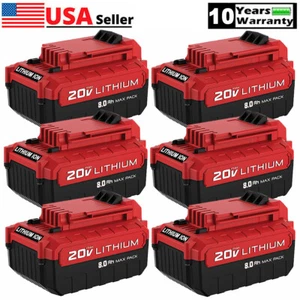 1-6X 20 Volt 8Ah Lithium-Ion Battery for PORTER CABLE 20V Max PCC680L PCC685L US - Picture 1 of 17
