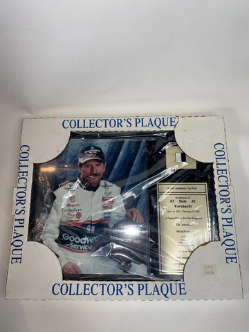 NASCAR Dale Earnhardt Sr. Collectors Photo Plaque Vintage New 10.5 x 13 Car Part Cover