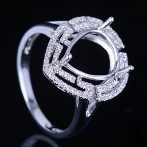 Sterling Silver Semi Mount Pear 11x9mm To 12x10mm Engagement Si/h Diamonds Ring - Picture 1 of 4