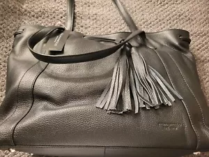 Tignanello Leather Downing Tote Color Black With Dust Bag - Picture 1 of 8