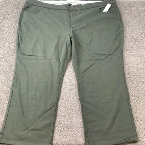 NWT Denim & Co Pull On Pants Women's Plus 5XP Green Stretch Casual - Picture 1 of 10