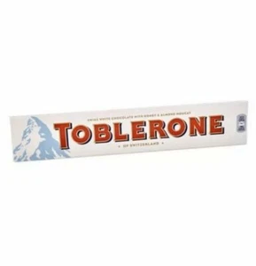 White Toblerone Swiss Chocolate with Honey & Almond Nougat of Switzerland 360g - Picture 1 of 1