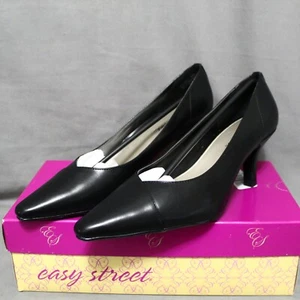 JOURNEE COLLECTION womens slip-on 2.9" heel CHIFFON shoe size 7.5 W black NEW - Picture 1 of 6