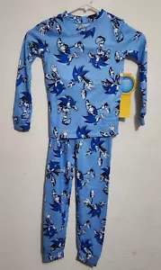 2 Piece Sonic The Hedgehog Print Boys Size 6 Pajama Set Long-Sleeve & Pants - Picture 1 of 3