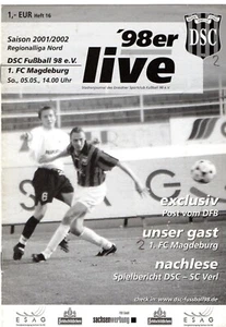 Programm Dresdner SC- FCM Regionalliga Nord 2001/02 - Bild 1 von 1