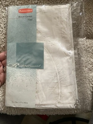 Rubbermaid Shower Curtain Liner Tropica Die White Vinyl  70x72 - Image 1 of 3