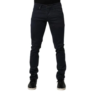 SIVIGLIA Jeans Black Mid Waist Cotton Skinny Denim Men Trouser s.W33 RRP 300usd - Picture 1 of 6