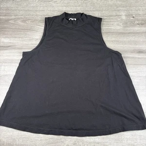 Espléndida camisa negra sin mangas para mujer talla grande fluida 100 % algodón - Imagen 1 de 10