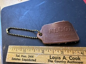 Portachiavi vintage in pelle marrone fob kluge pelle grana superiore - Foto 1 di 4