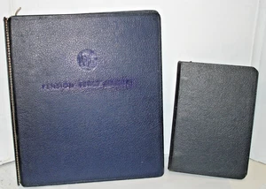 National 3 Ring Binder Blue Pebbled Metal Hinge 10" ×11 ½" & ELBE 8" tall Binder - Picture 1 of 9