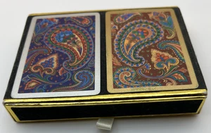 Carte da gioco Paisley 2 mazzi congresso vintage doppio mazzo + custodia - Foto 1 di 4