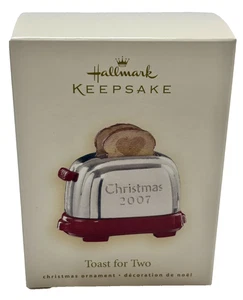 Neu Hallmark Andenken Ornament Weihnachten 2007 Toast für zwei rote Brote Toaster - Bild 1 von 1