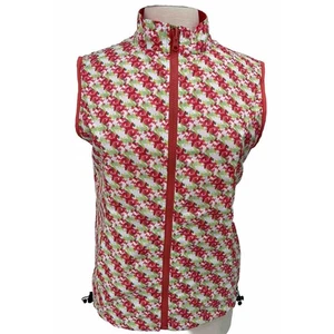 Peter Millar Damen Gr. M Medium Koralle Blumen Wende Wind Golf Weste - Bild 1 von 18